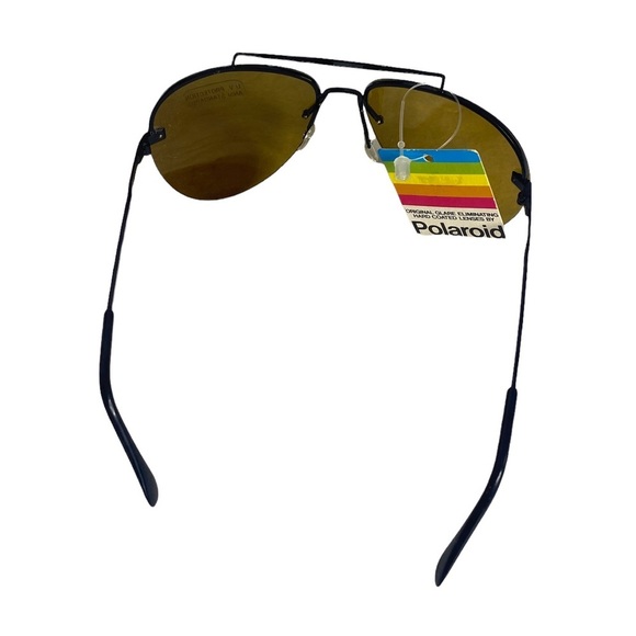 Polaroid Royal Vintage Sunglasses Black Aviator Polarizing UV Glare NEW - Picture 6 of 8